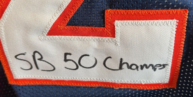 Darian Stewart Autographed/Inscribed "SB 50 Champs" Custom NAVY Jersey - BAS COA