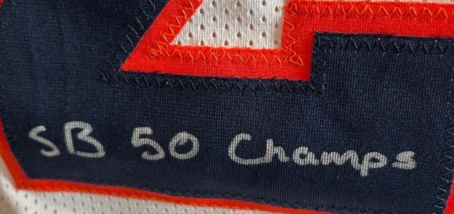 Darian Stewart Autographed/Inscribed "SB 50 Champs" Custom White Broncos Jersey - BAS COA