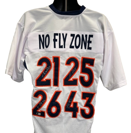 Talib, Harris Jr., Stewart, Ward 4x Signed "No Fly Zone" Custom Jersey BAS COA