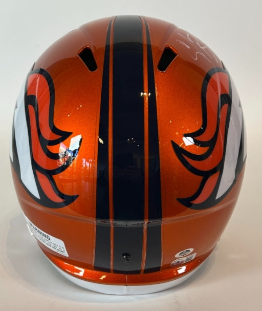 Champ Bailey Autographed Denver Broncos Flash Replica Helmet BAS COA