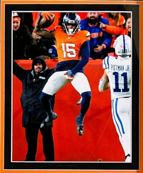 Nik Bonitto Autographed Custom Navy Broncos Jersey Deluxe Framed (34x40) BAS COA - Latitude Sports Marketing