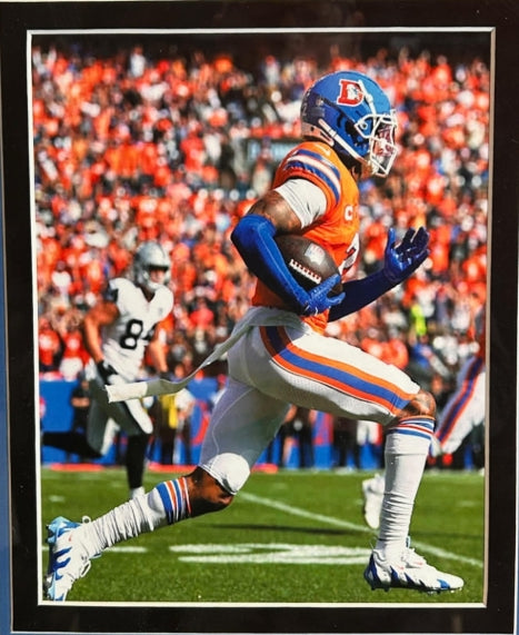 Patrick Surtain II Autographed Nike Broncos Throwback Jersey Deluxe Framed Display with BAS COA - Latitude Sports Marketing