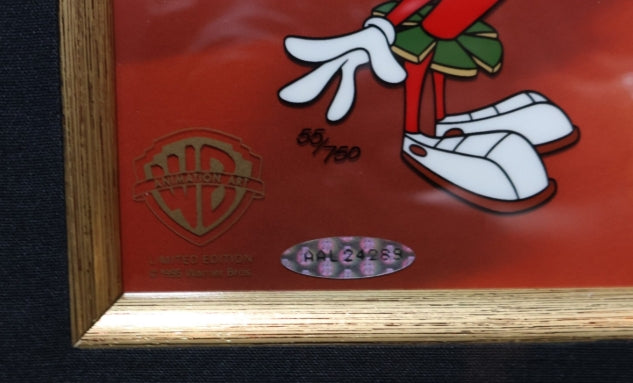 Michael Jordan Autographed Warner Bros Great Space Erase Space Jam cel (13x16; 24x27) limited edition #55/750