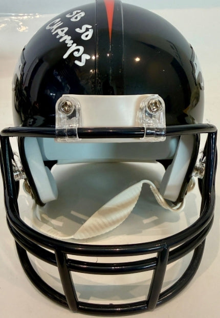 Chris Harris Jr. Autographed Broncos Mini Helmet Inscribed "SB 50 Champs" Beckett COA