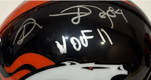 Shannon Sharpe Autographed Broncos Mini Helmet Inscribed "HOF 11" Beckett COA