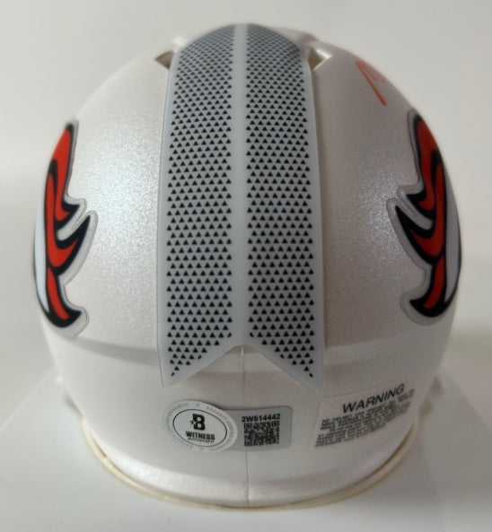 Nik Bonitto Autographed Denver Broncos '24 Alt White Mini Helmet BAS COA