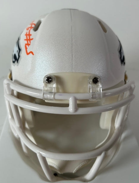 Nik Bonitto Autographed Denver Broncos '24 Alt White Mini Helmet BAS COA