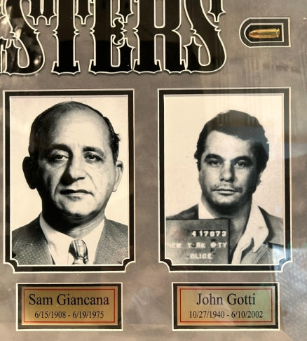 "Real Gangsters" 36"W x 30"H Framed Photo Montage of Notorious Crime Bosses - Latitude Sports Marketing