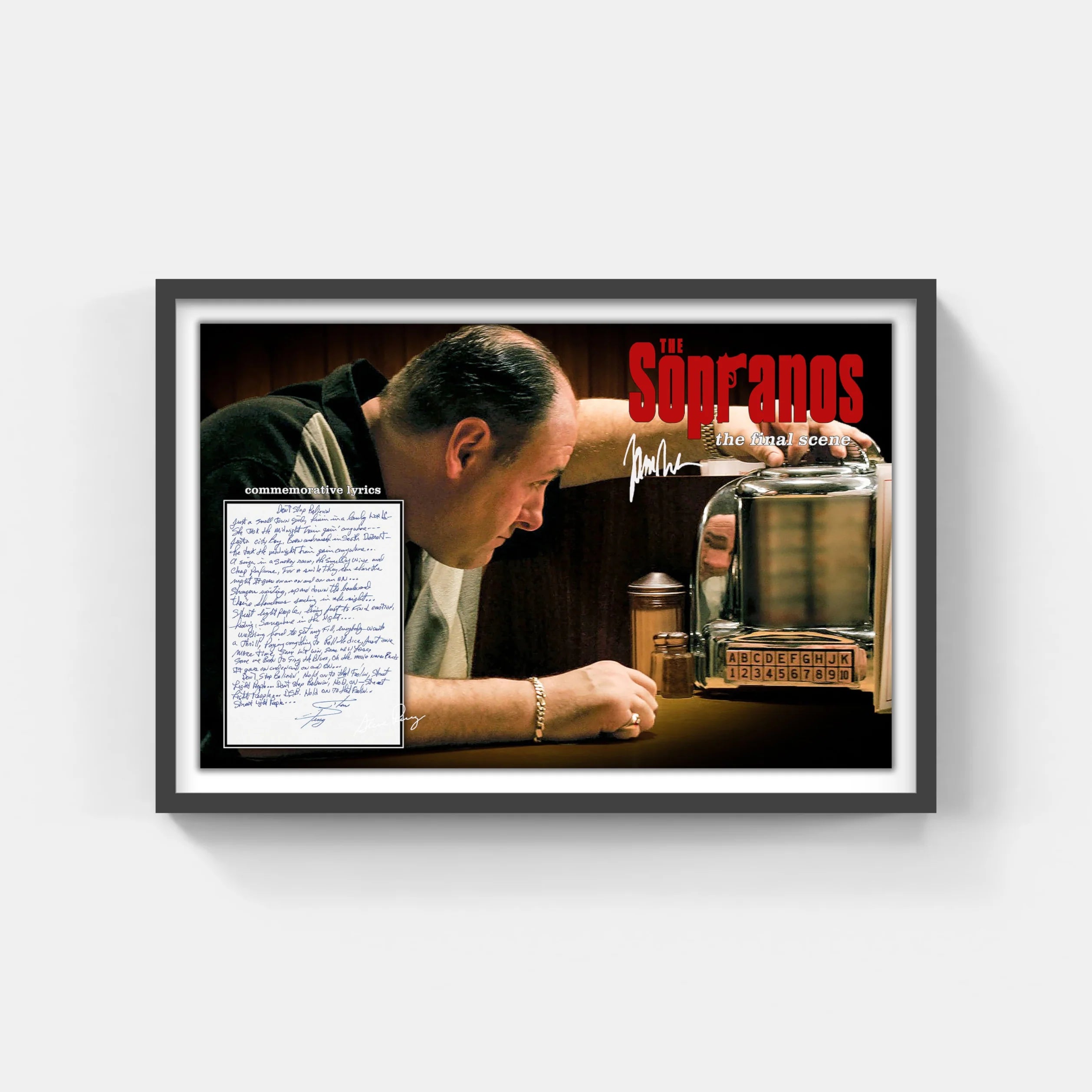 SOPRANOS FINAL SCENE JOURNEY Replica Commemorative LYRICS (Charity) - Latitude Sports Marketing