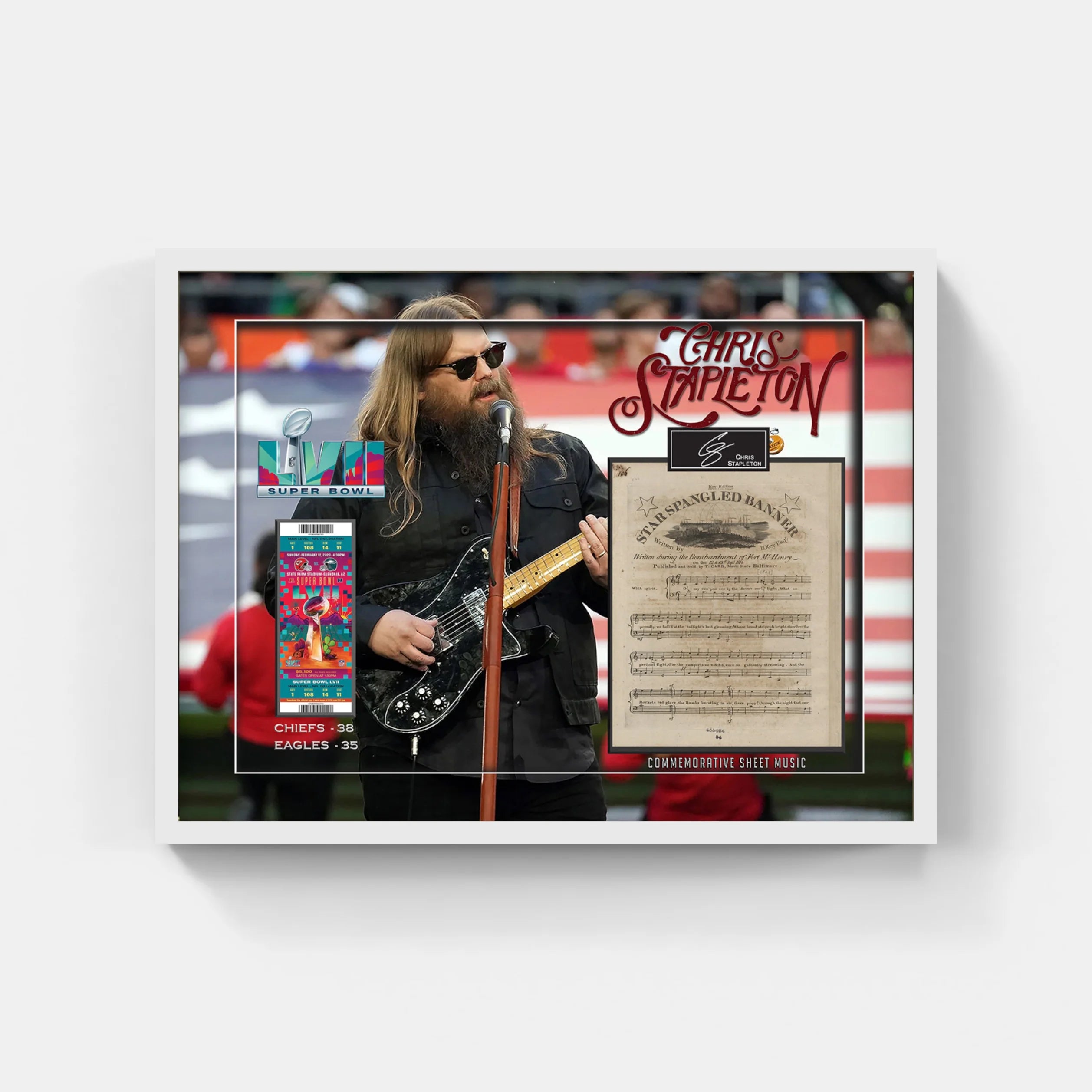 CHRIS STAPELTON NATIONAL ANTHEM Replica Commemorative LYRICS - Latitude Sports Marketing