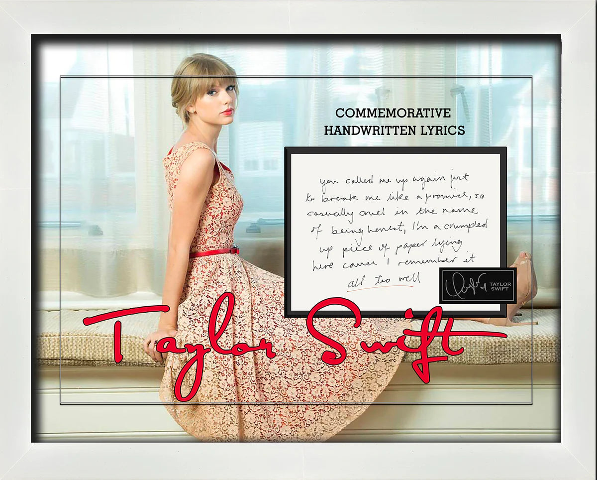 TAYLOR SWIFT COMMEMORATIVE HAND-WRITTEN LYRICS 3D (Charity) - Latitude Sports Marketing