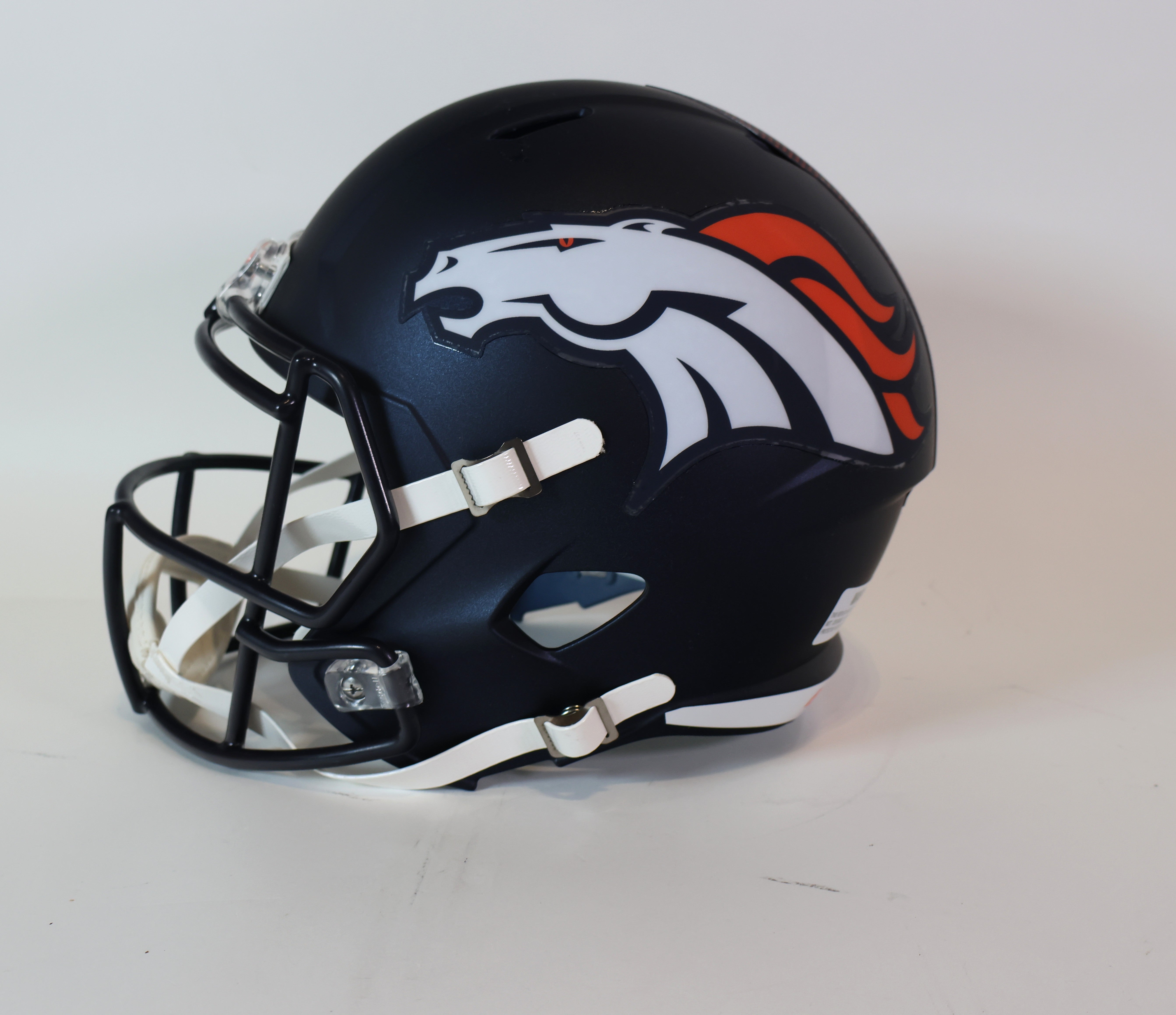 Troy Franklin Autographed Denver Broncos Navy Replica Helmet - Beckett COA Certified