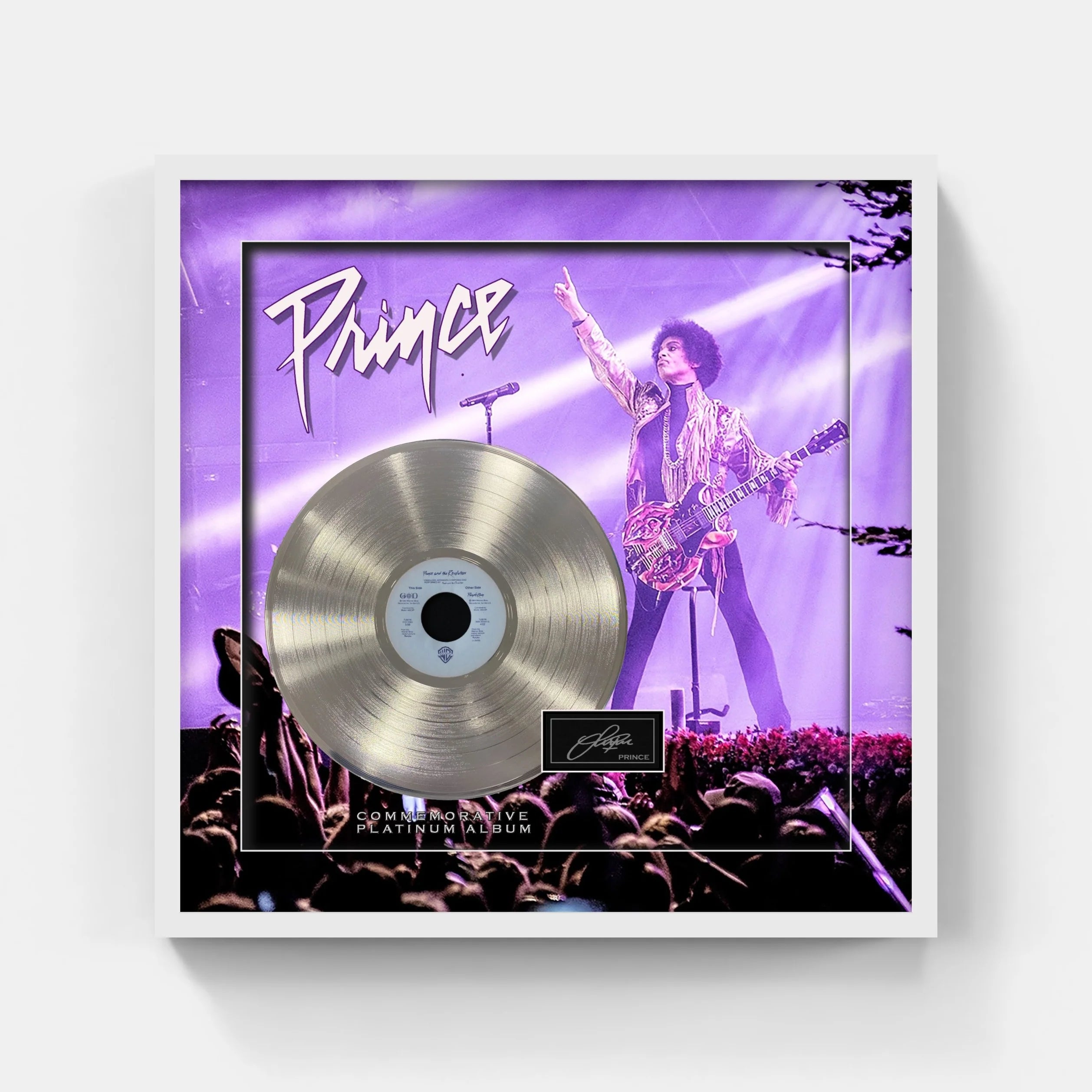 Prince photo with album and laser signature framed (Charity) (Copy) - Latitude Sports Marketing