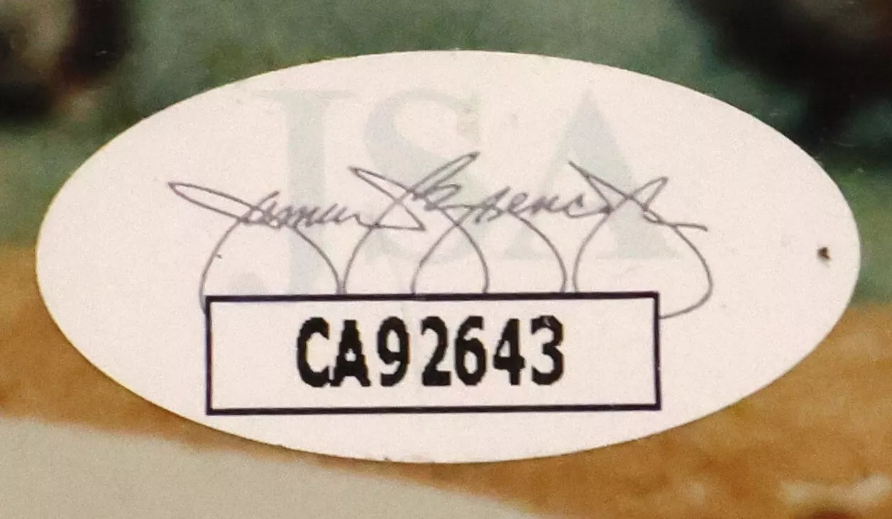 Pete Rose Autographed 8x10 Photo with "The Hit" Plaque JSA COA