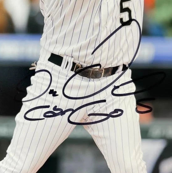Carlos Gonzalez Colorado Rockies White Uniform Autographed 8x10 Photo JSA COA