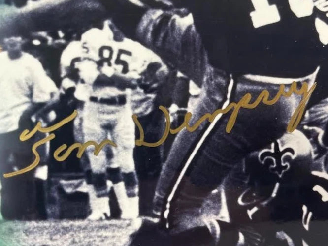 Jason Elam and Tom Dempsey Dual Autographed 8x10 Photo JSA COA