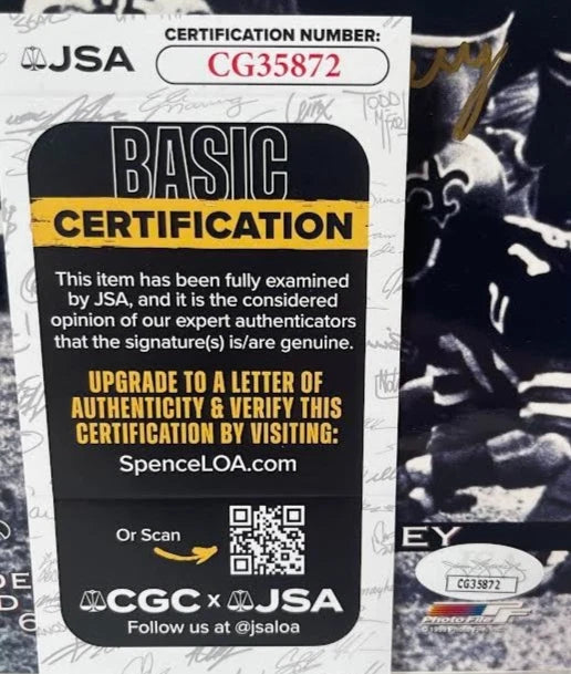 Jason Elam and Tom Dempsey Dual Autographed 8x10 Photo JSA COA