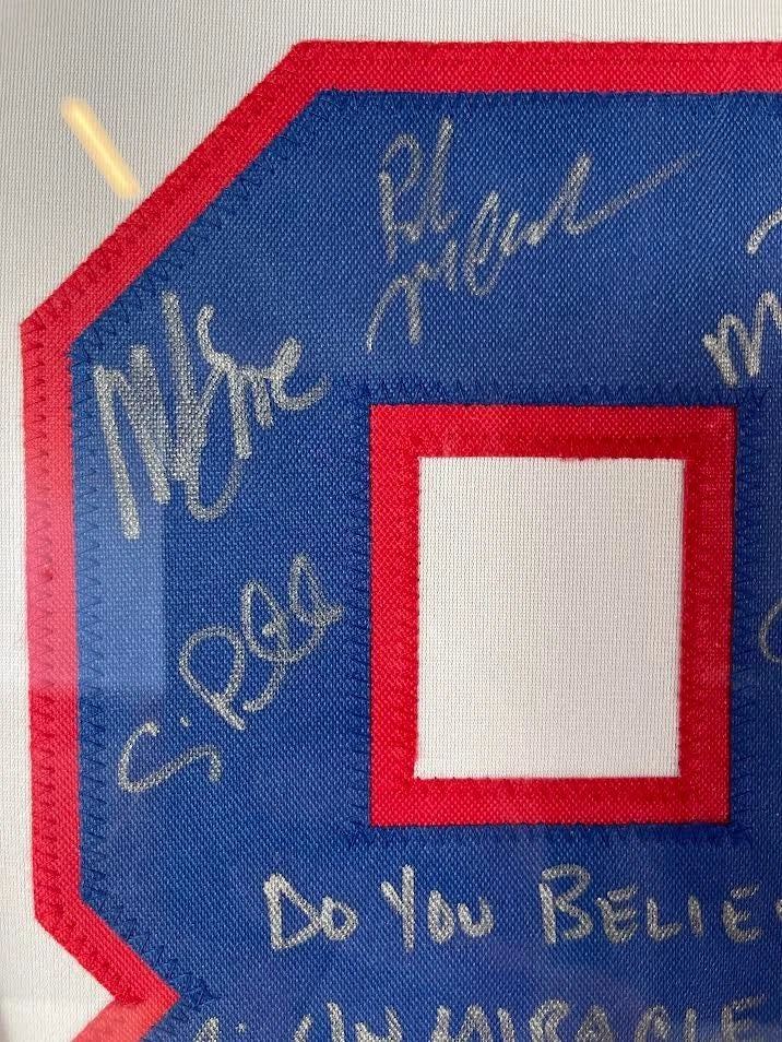 1980 Team USA 'MIRACLE' Hockey Jersey - 18 Autographs 2 Inscriptions Custom LED Lighted Frame