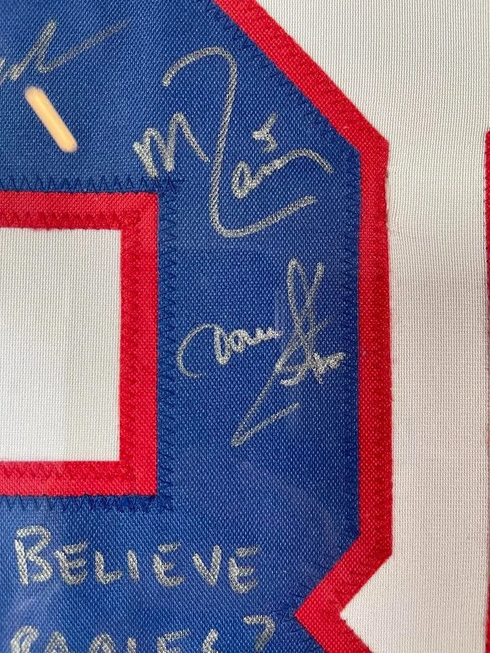 1980 Team USA 'MIRACLE' Hockey Jersey - 18 Autographs 2 Inscriptions Custom LED Lighted Frame