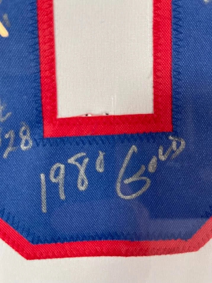 1980 Team USA 'MIRACLE' Hockey Jersey - 18 Autographs 2 Inscriptions Custom LED Lighted Frame