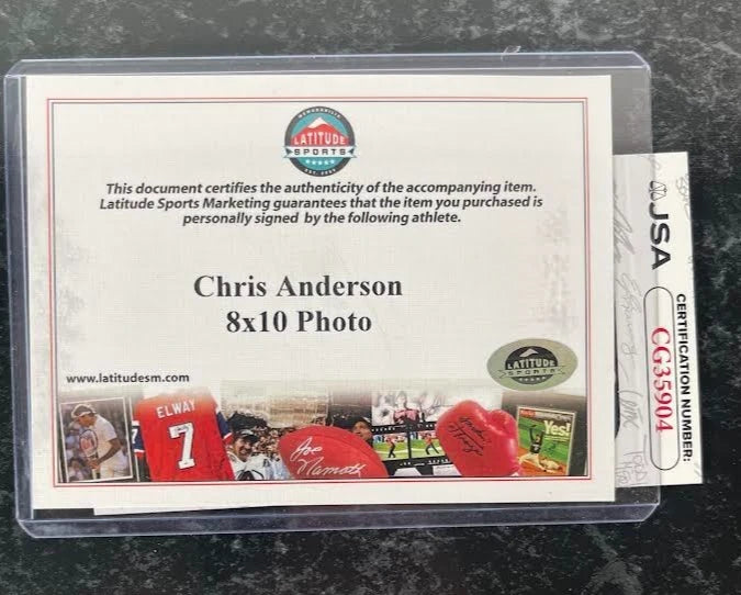 Chris Andersen "Birdman" Autographed Denver Nuggets 8x10 Photo with Plaque JSA COA