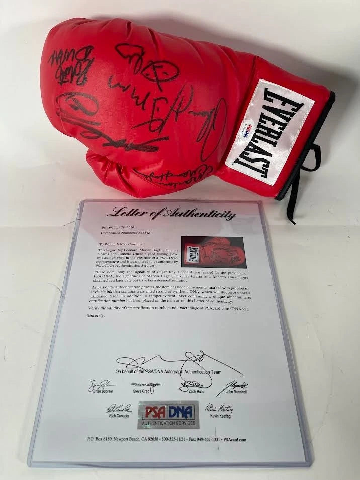 Four Kings Boxing Glove - Signed by Roberto Duran, Marvin Hagler, Thomas Hearns & Sugar Ray Leonard