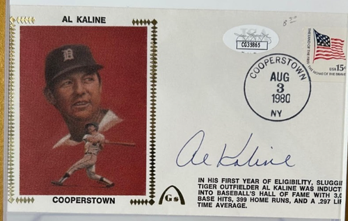 Al Kaline Signed Cooperstown HOF Gateway Stamp Cachet – Detroit Tigers | JSA COA