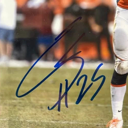 Chris Harris Jr. Autographed Denver Broncos 8x10 Photo with Plaque JSA COA