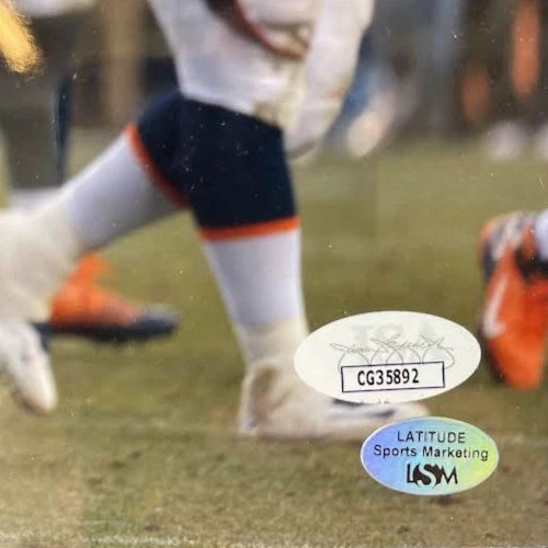 Chris Harris Jr. Autographed Denver Broncos 8x10 Photo with Plaque JSA COA