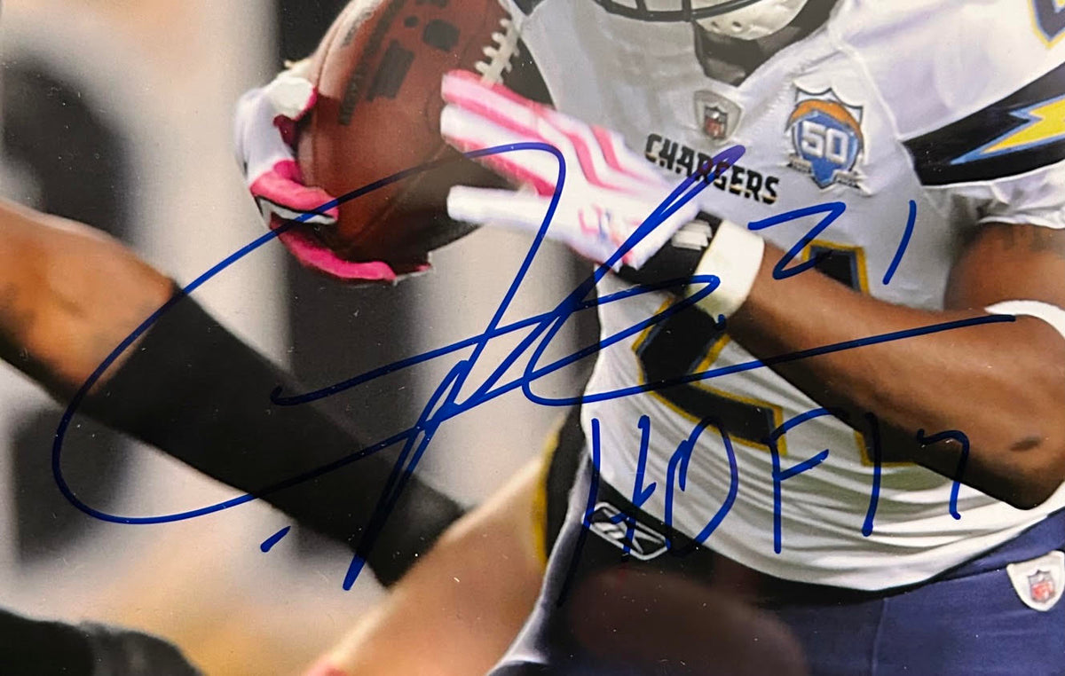 LaDanian Tomlinson Autographed/Inscribed "HOF 17" San Diego Chargers 8x10 Framed Photo - JSA COA - Latitude Sports Marketing