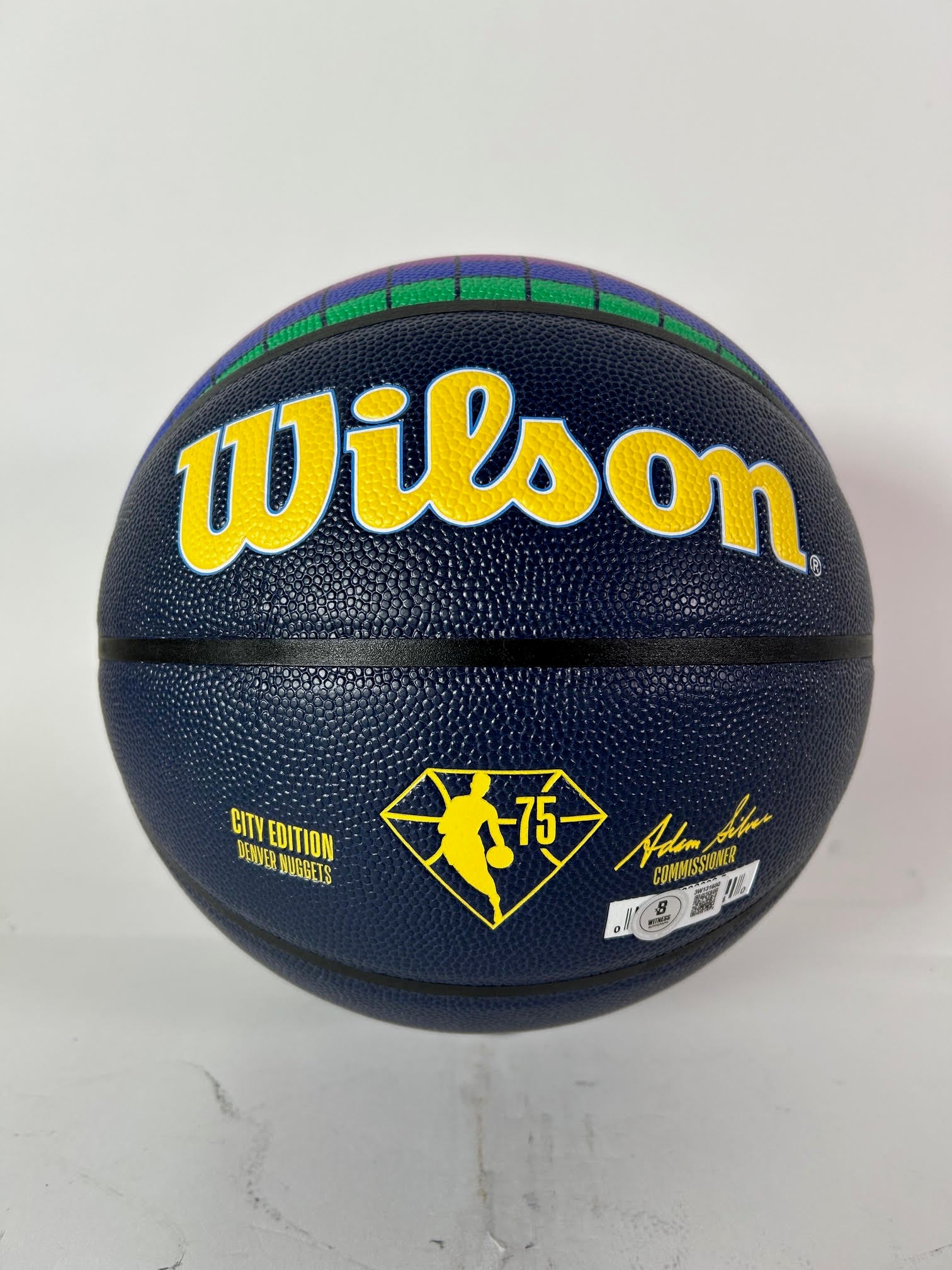 Christian Braun Autographed Navy City Edition Basketball - Denver Nuggets - BAS COA
