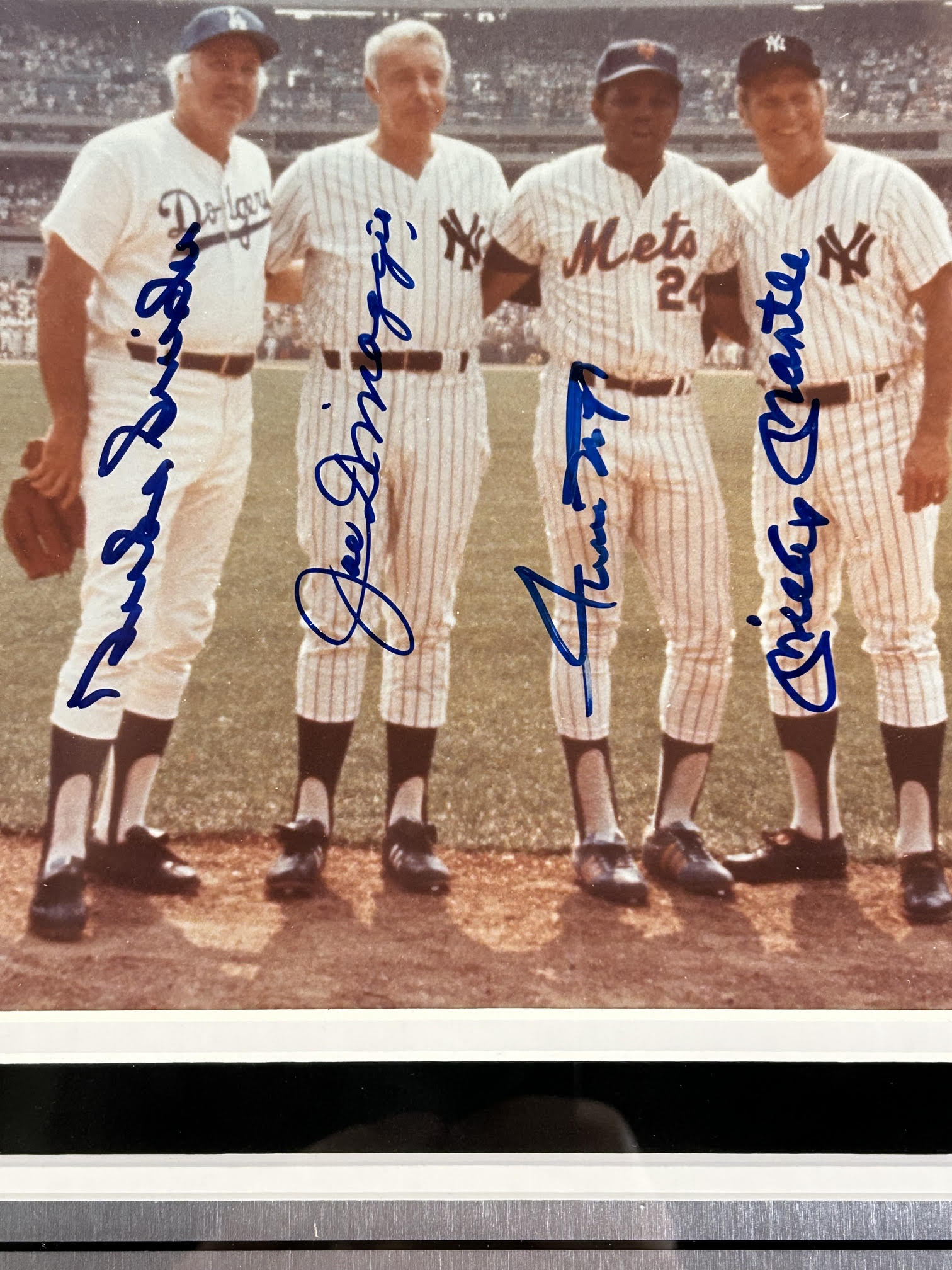 Duke Snider, Willie Mays, Joe DiMaggio & Mickey Mantle Autographed 8x10 - PSA LOA - Latitude Sports Marketing