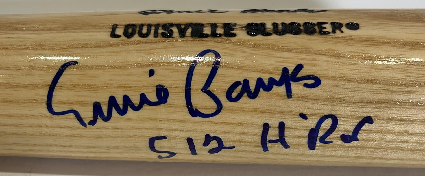 Ernie Banks Autographed/Inscribed "512 HR's" Louisville Slugger Bat - JSA COA