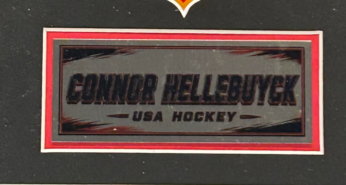 Connor Hellebuyck Autographed 8x10 USA Hockey Photo Deluxe Framed Fanatics COA