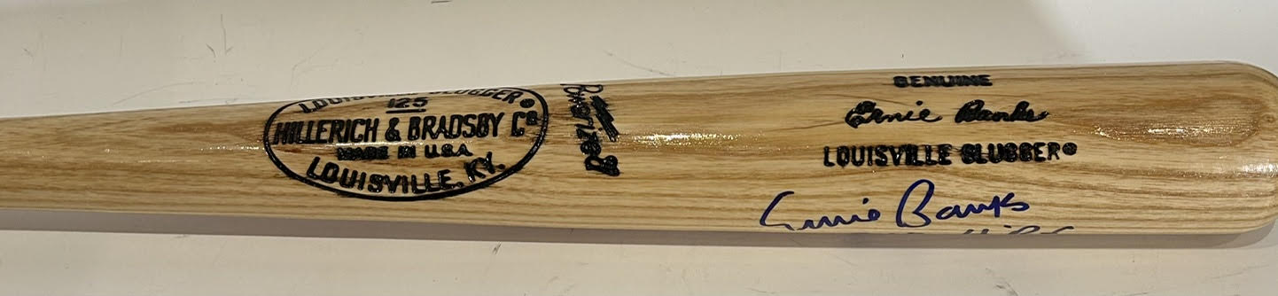 Ernie Banks Autographed/Inscribed "512 HR's" Louisville Slugger Bat - JSA COA