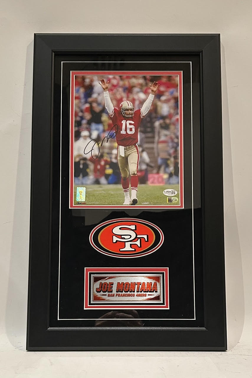 Joe Montana Autographed San Francisco 49ers 8x10 Framed Photo - JSA COA - Latitude Sports Marketing