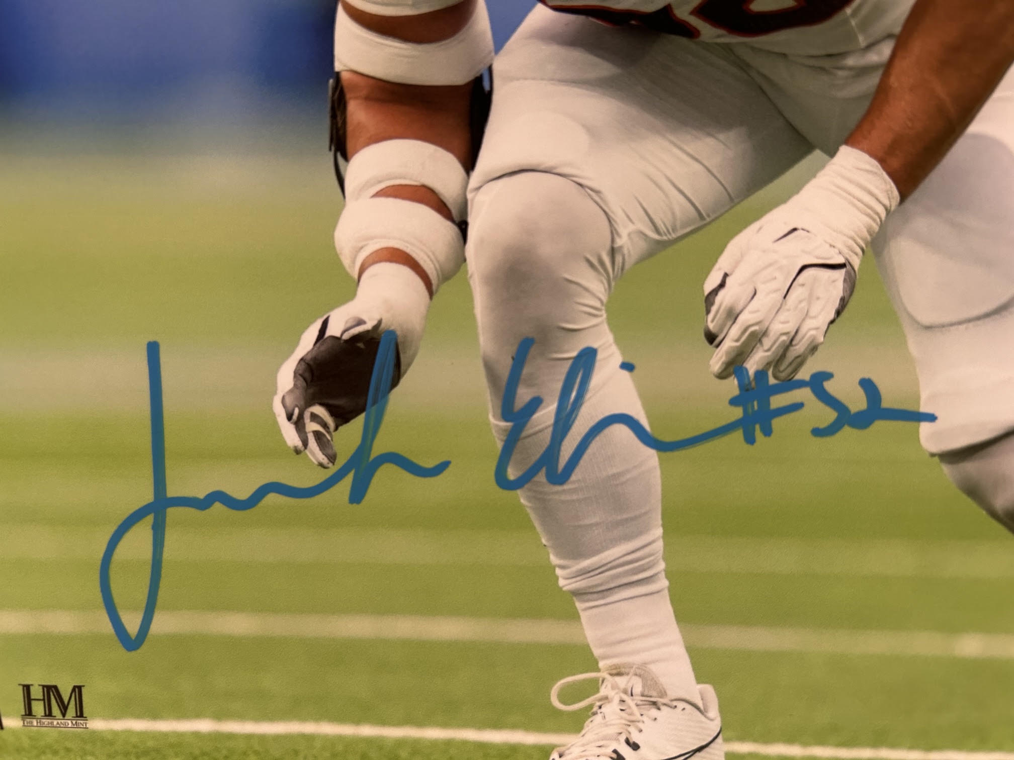 Jonah Elliss Autographed Broncos 8x10 Photo (Road White - In Stance) BAS COA