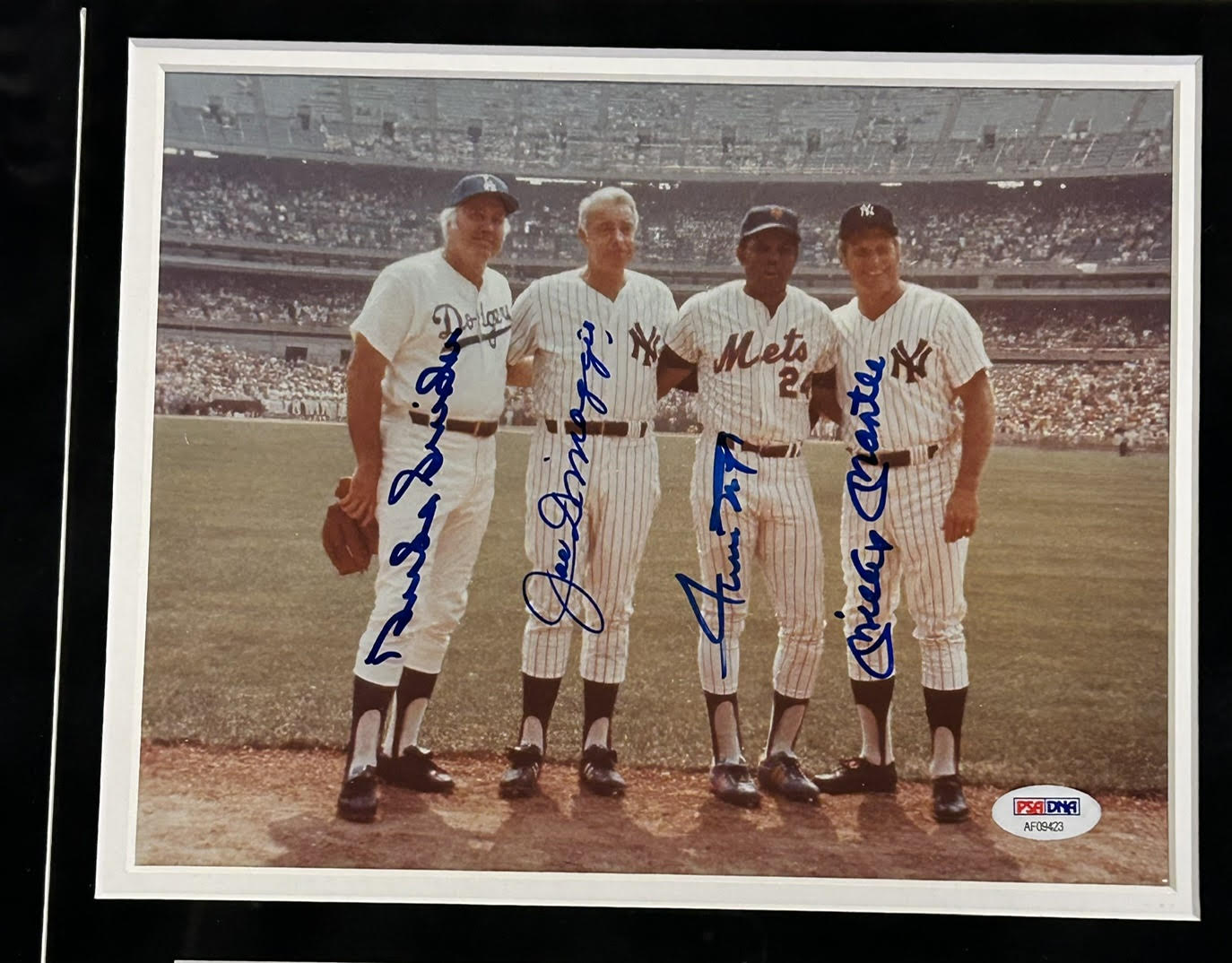 Duke Snider, Willie Mays, Joe DiMaggio & Mickey Mantle Autographed 8x10 - PSA LOA - Latitude Sports Marketing