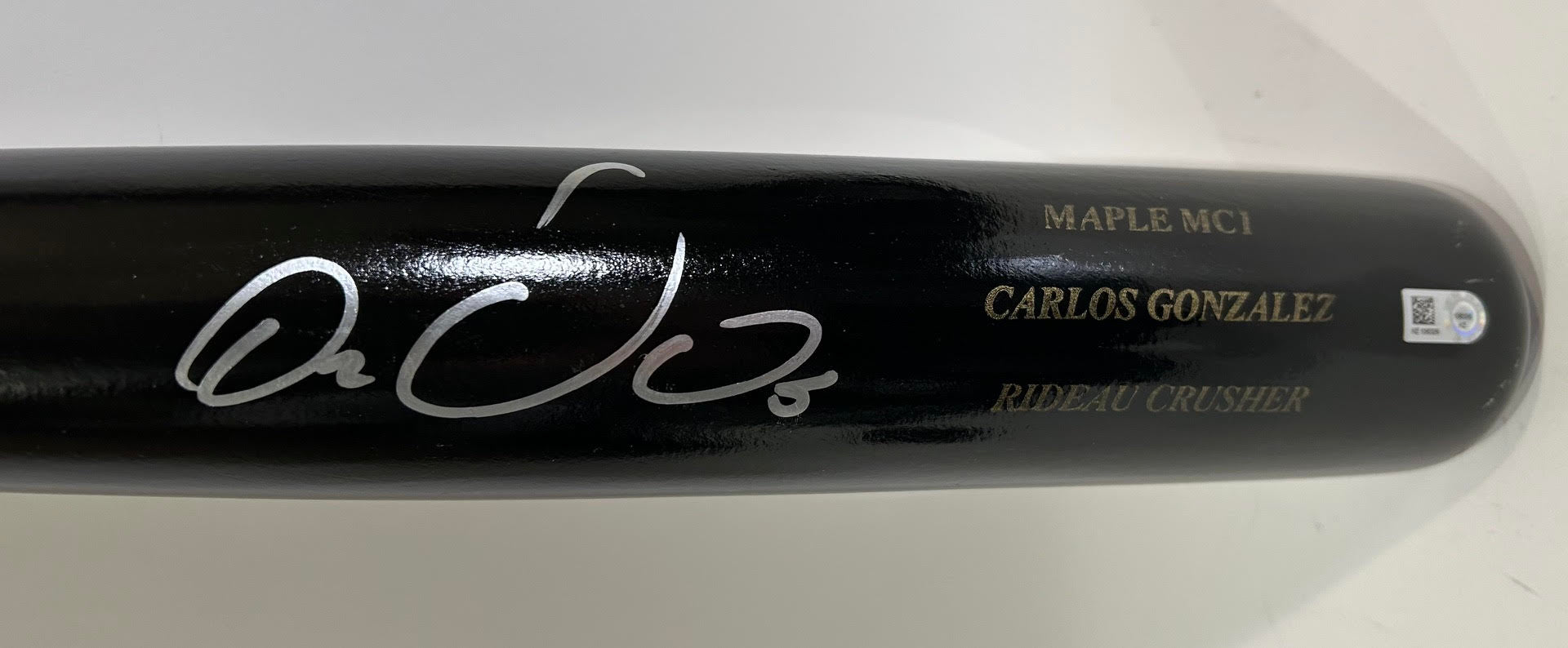 Carlos Gonzalez Autographed SamBat® Maple MCI Rideau Crusher MLB Authenticated