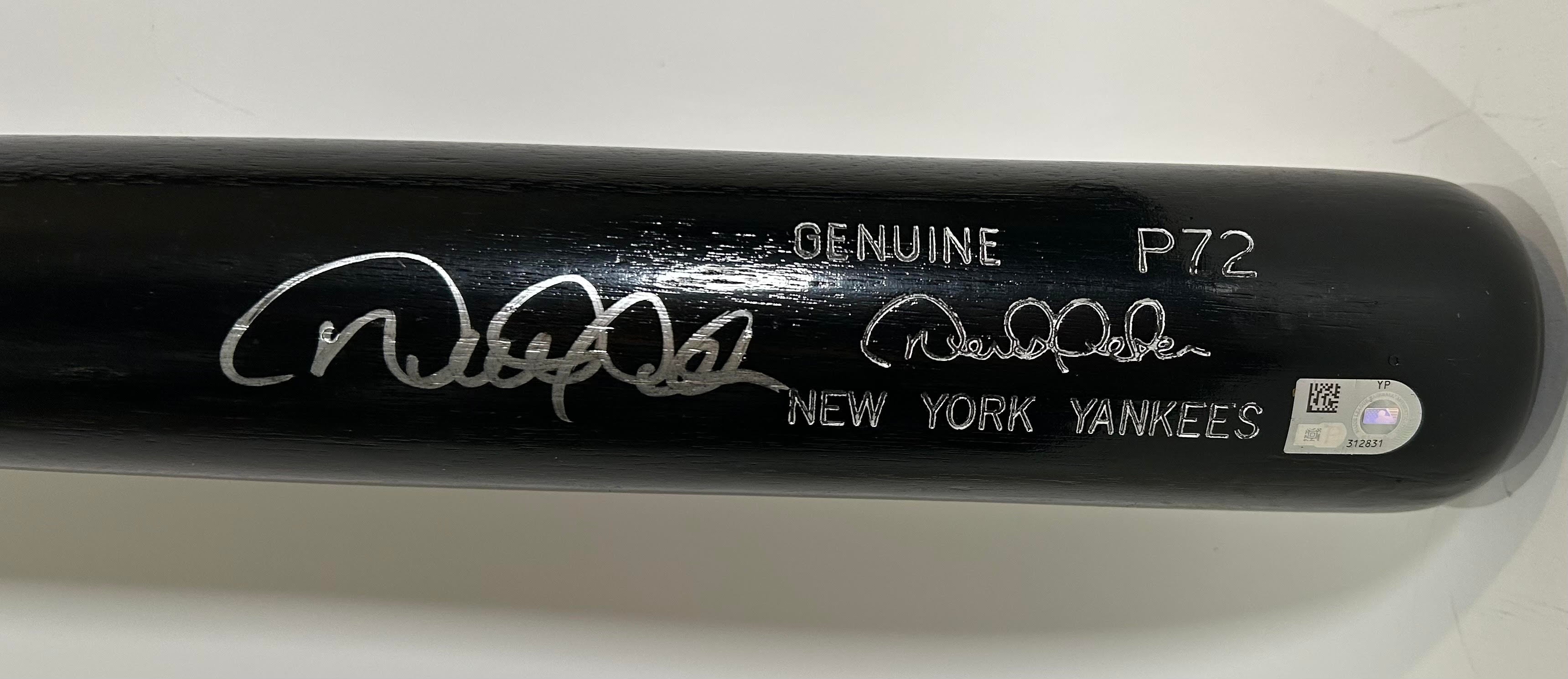 Derek Jeter Autographed Black Louisville Slugger Genuine P72 Baseball Bat - MLB COA - Latitude Sports Marketing