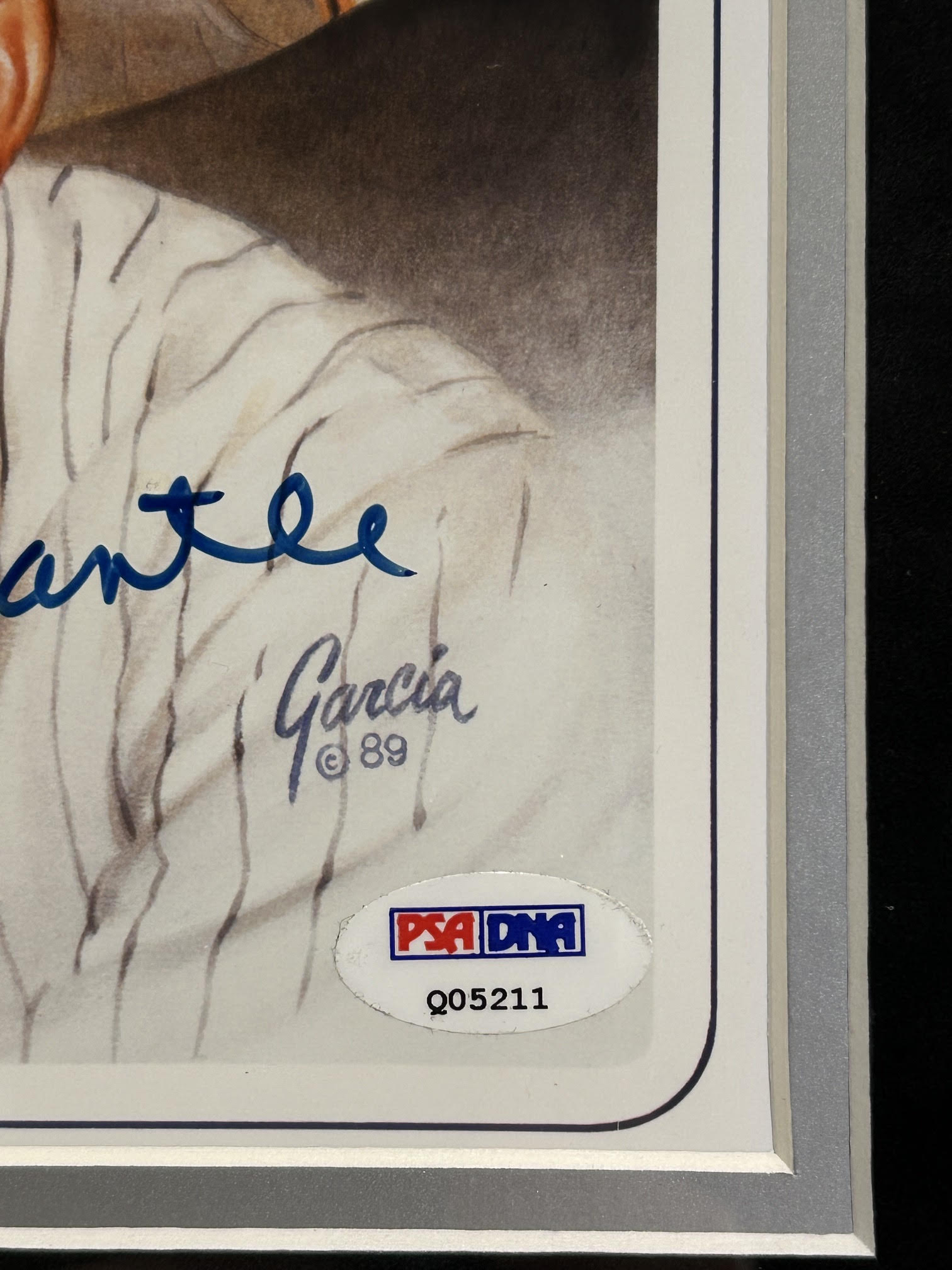 Duke Snider, Willie Mays & Mickey Mantle Triple-Signed 8x10 Lithograph — Custom Framed | PSA LOA