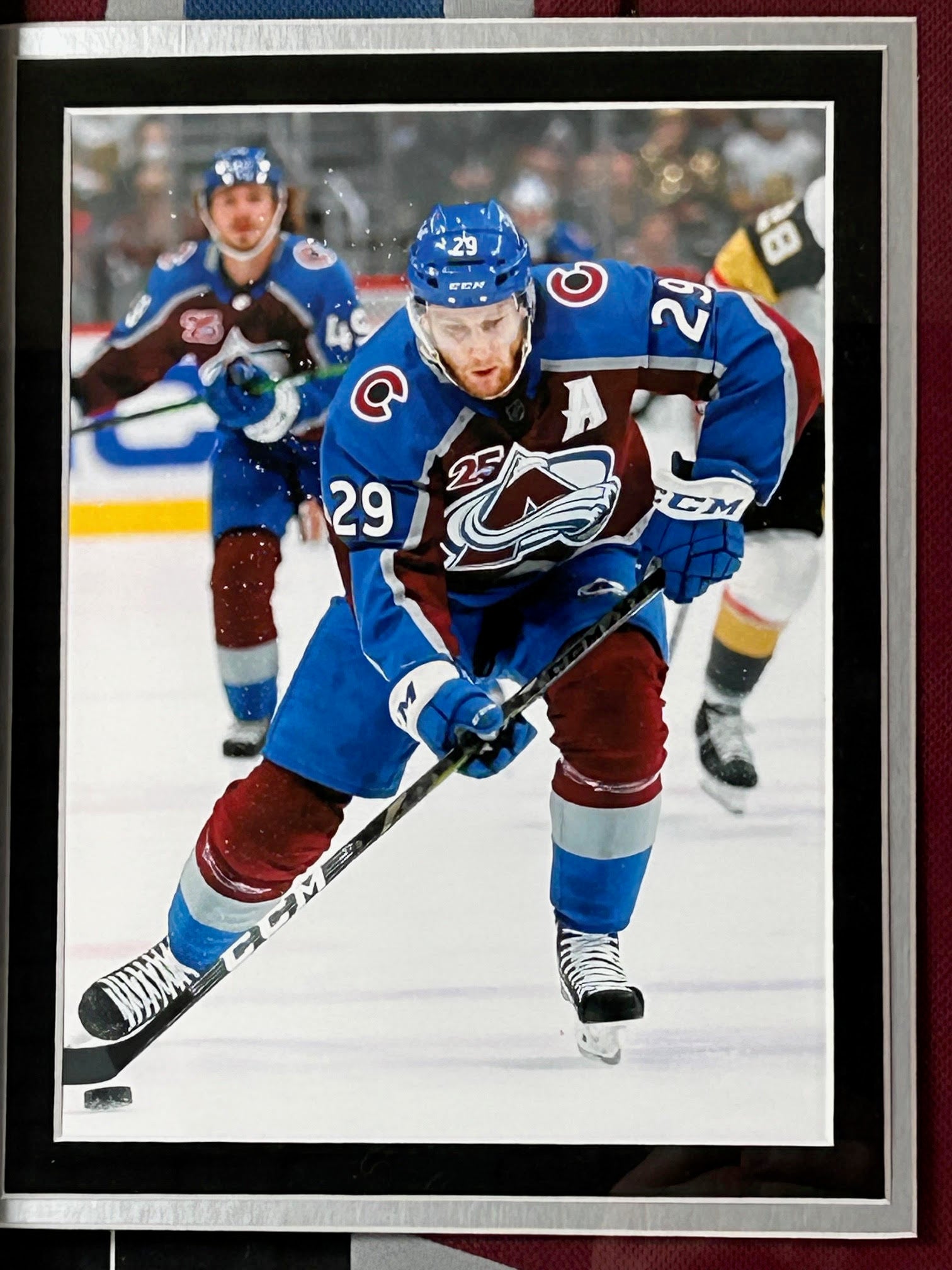 Nathan MacKinnon Autographed Colorado Avalanche Jersey Deluxe Frame - Fanatics COA