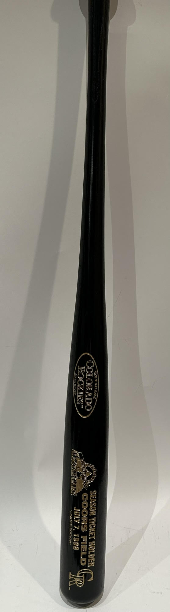 Limited Edition Colorado Rockies 1998 All-Star Game Season Ticket Holder Bat — Engraved Coors Field Commemorative