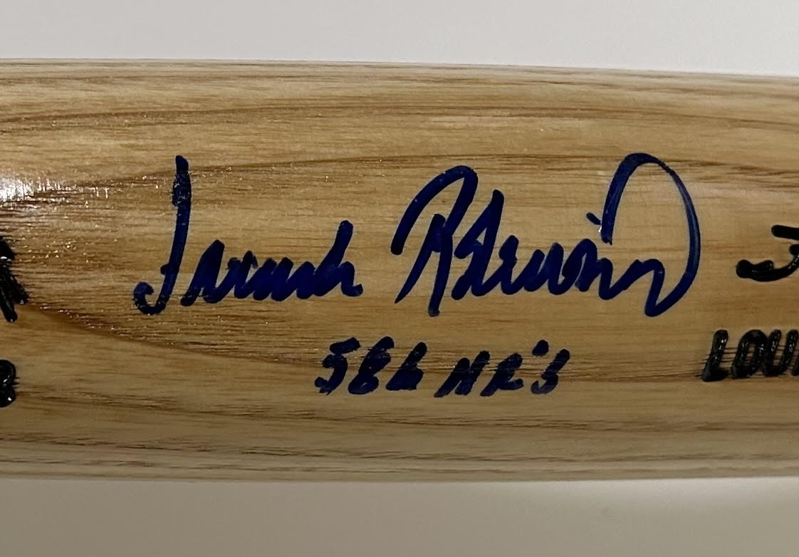 Frank Robinson Autographed/Inscribed "586 HR's" Louisville Slugger Bat - JSA COA