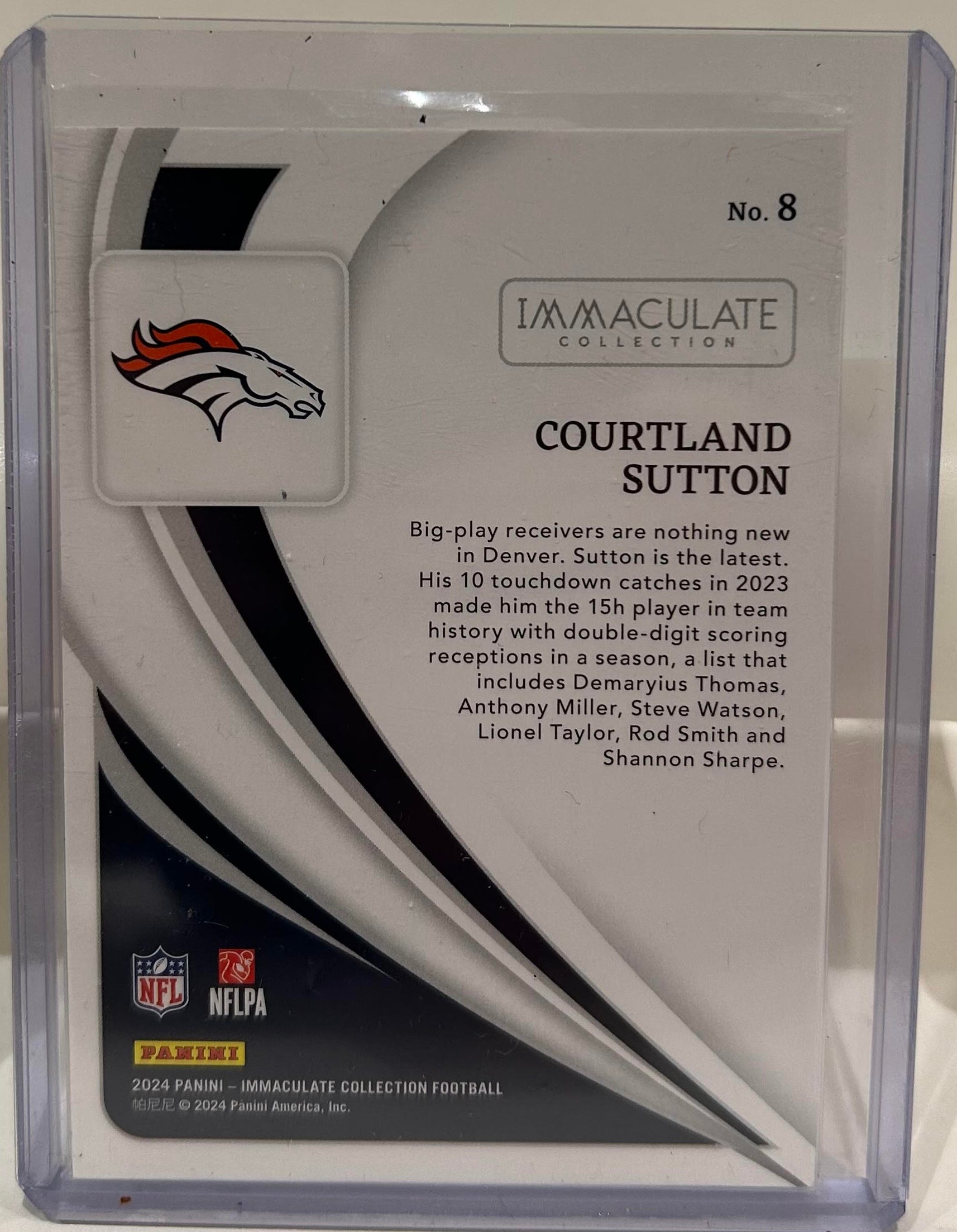 2024 Panini Immaculate Collection Courtland Sutton #8 Denver Broncos – 1/1 True One of One