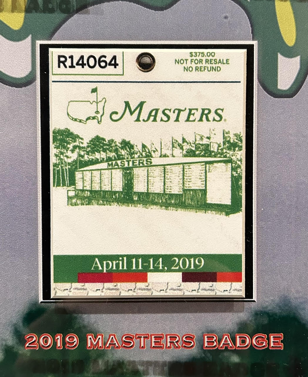 Tiger Woods Masters Badge Collection with 5 Replica Credentials (1997, 2001, 2002, 2005, 2019) Framed (24.5"W x 32"H) Collage