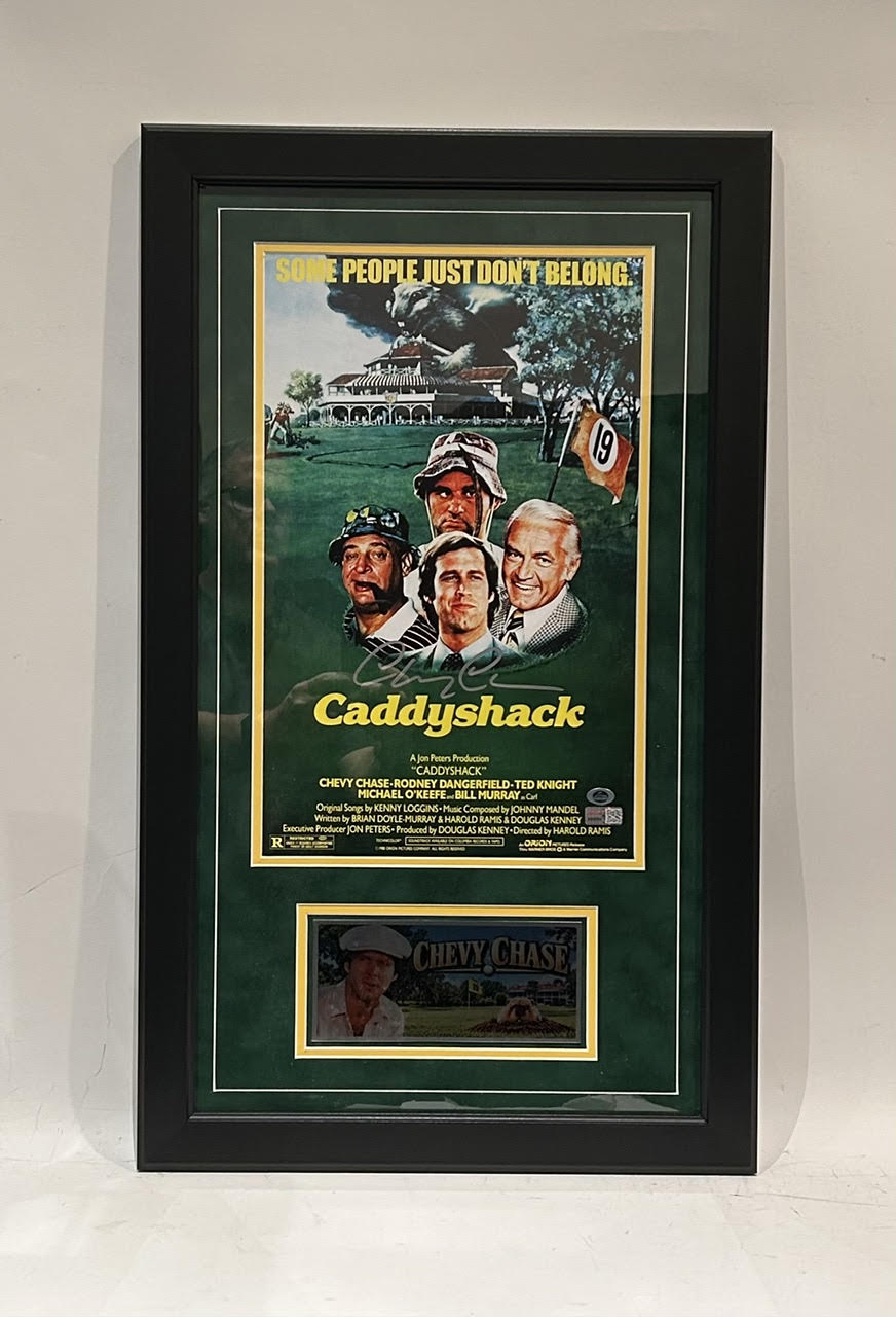 Chevy Chase Autographed Caddyshack Movie Poster 10 x 16 Framed TriStar COA